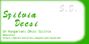szilvia decsi business card